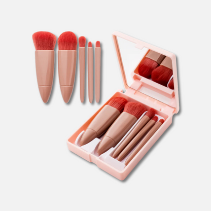 5 in 1 Makeup Brushes Set with Mirror